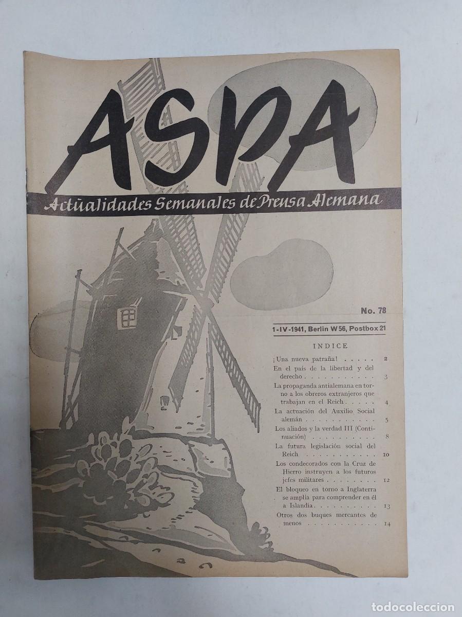 Libros de segunda mano: Revista ASPA. N&uacute;mero 78 de 1941 - Foto 1