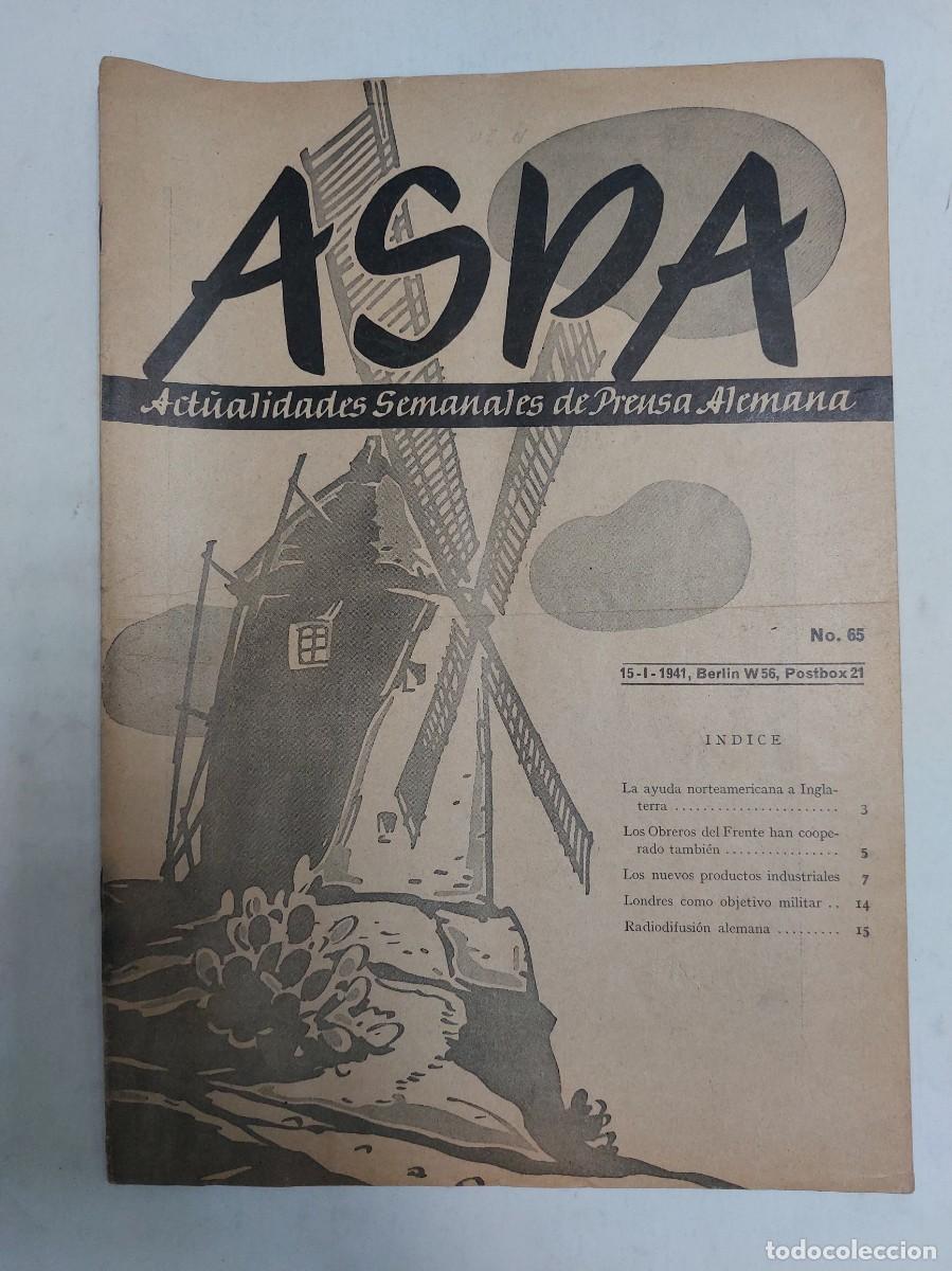 Libros de segunda mano: Revista ASPA. N&uacute;mero 65 de 1941 - Foto 1