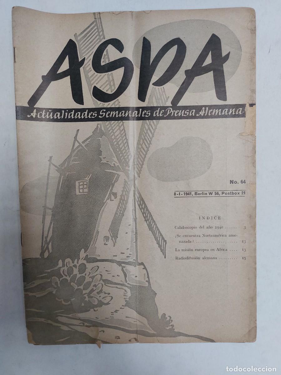 Libros de segunda mano: Revista ASPA. N&uacute;mero 64 de 1941 - Foto 1