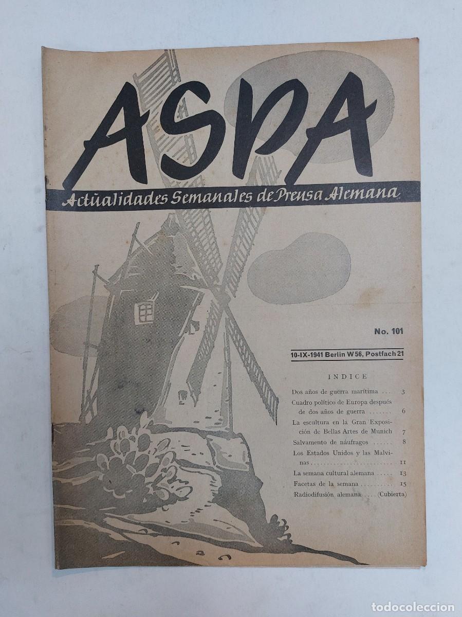 Libros de segunda mano: Revista ASPA. N&uacute;mero 101 de 1941 - Foto 1