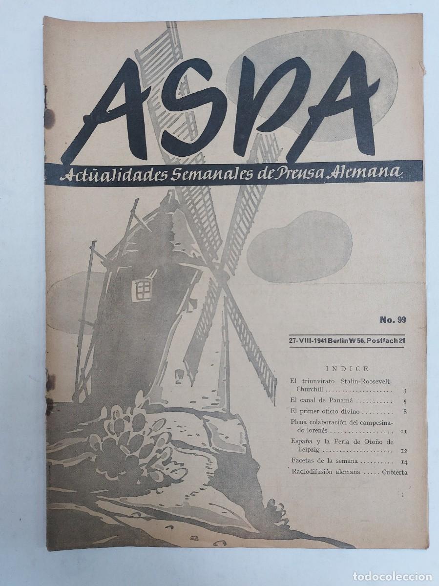 Libros de segunda mano: Revista ASPA. N&uacute;mero 99 de 1941 - Foto 1