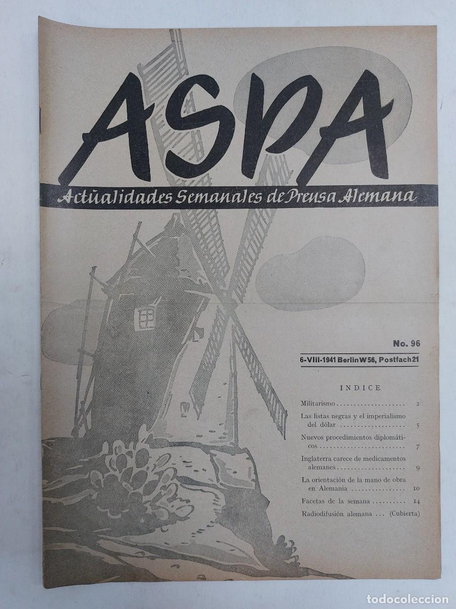 Libros de segunda mano: Revista ASPA. N&uacute;mero 96 de 1941 - Foto 1