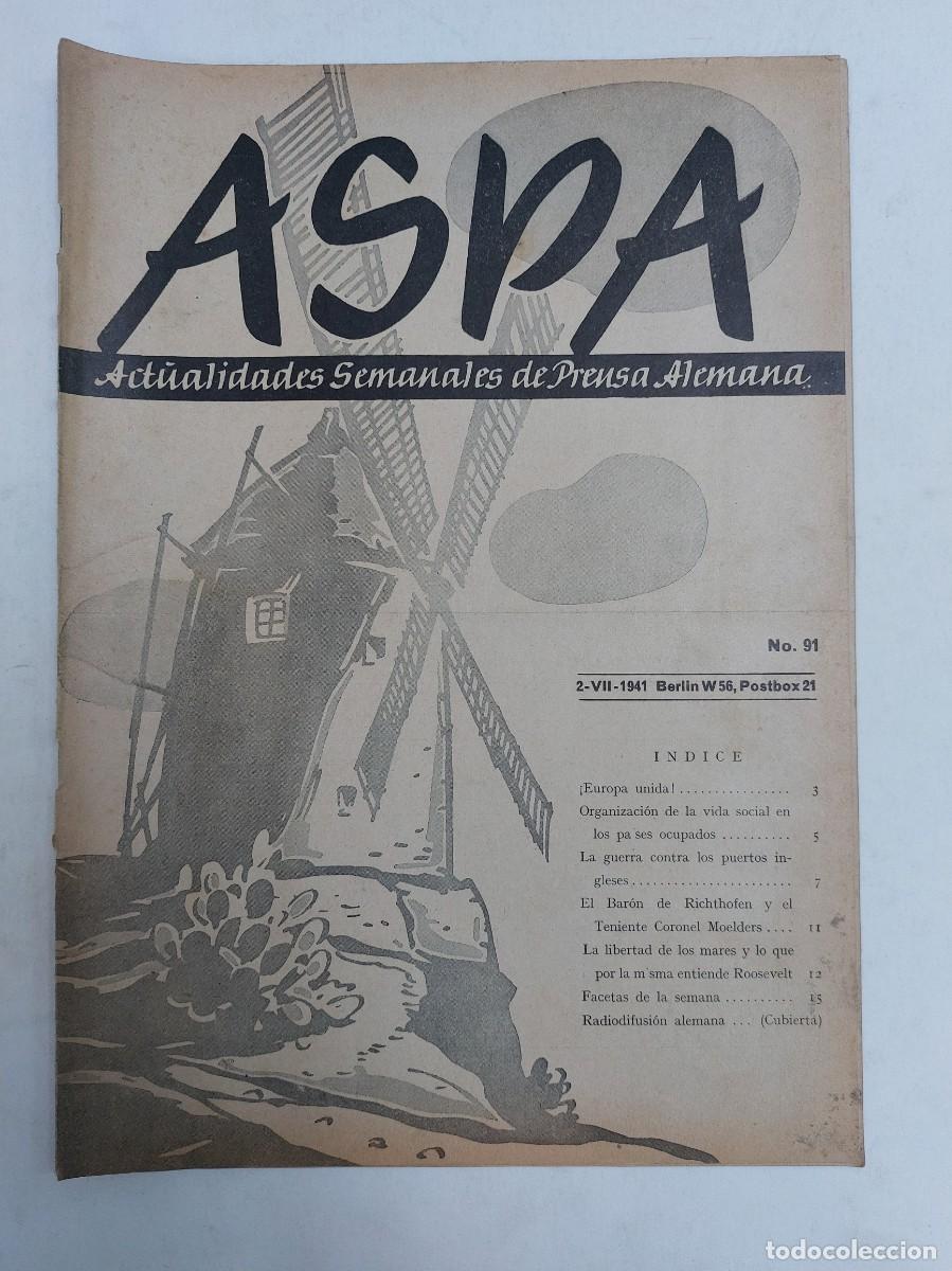 Libros de segunda mano: Revista ASPA. N&uacute;mero 91 de 1941 - Foto 1