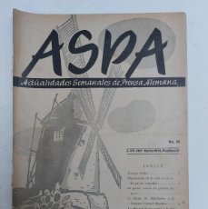 Libros de segunda mano: REVISTA ASPA. NÚMERO 91 DE 1941. Lote 387415324