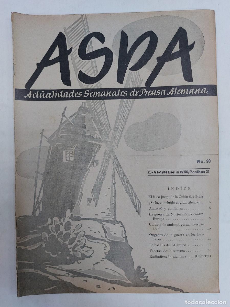 Libros de segunda mano: Revista ASPA. N&uacute;mero 90 de 1941 - Foto 1