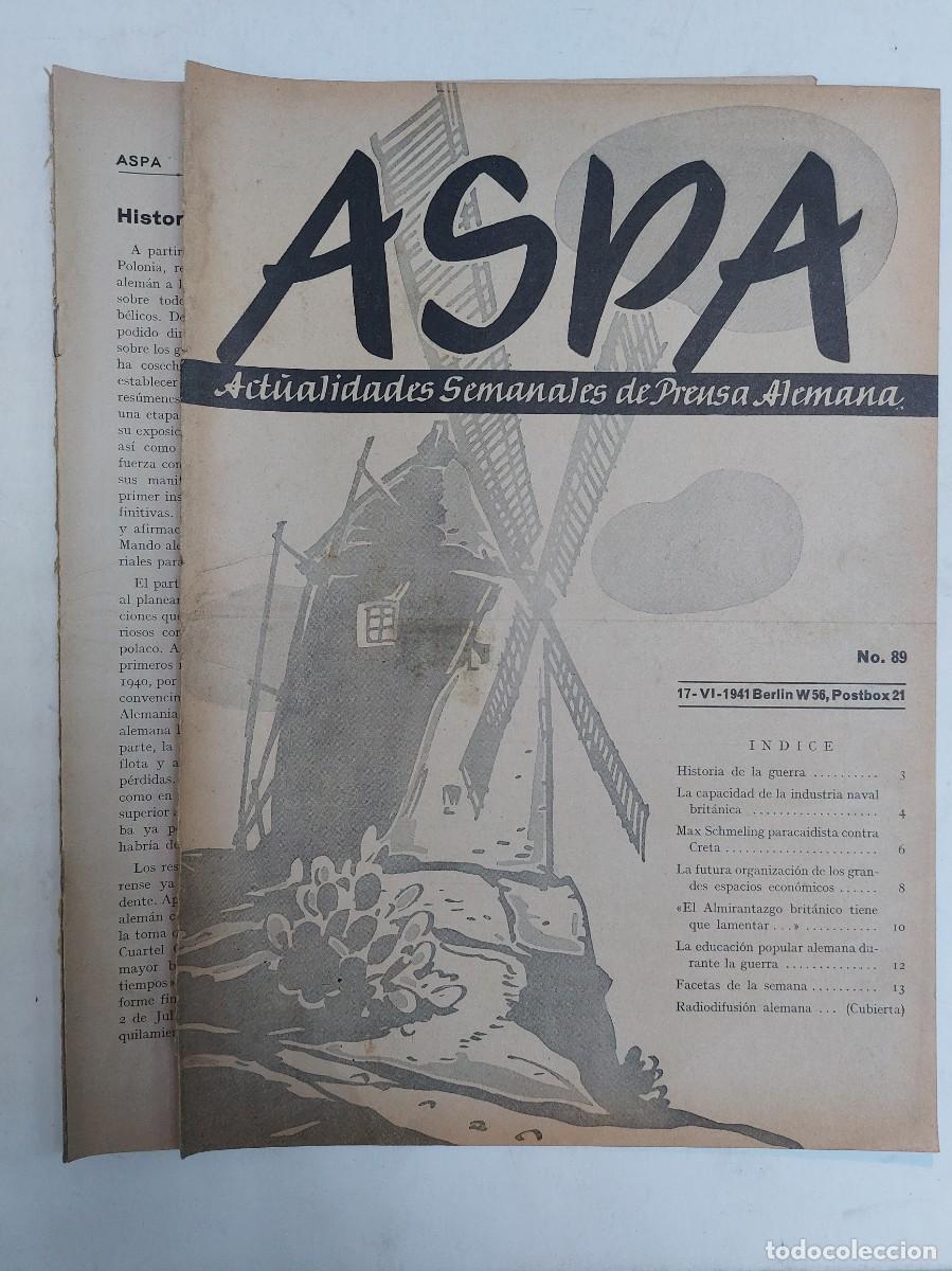 Libros de segunda mano: Revista ASPA. N&uacute;mero 89 de 1941 - Foto 1