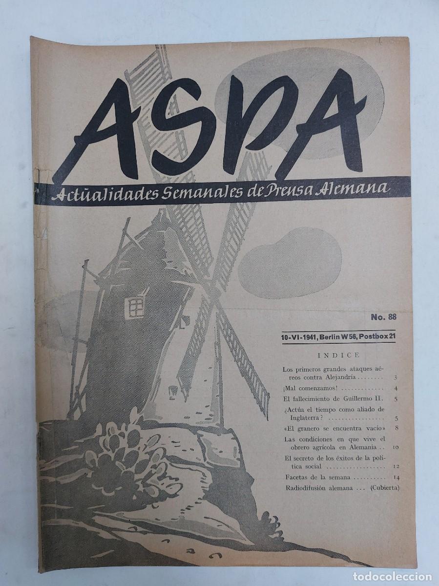 Libros de segunda mano: Revista ASPA. N&uacute;mero 88 de 1941 - Foto 1