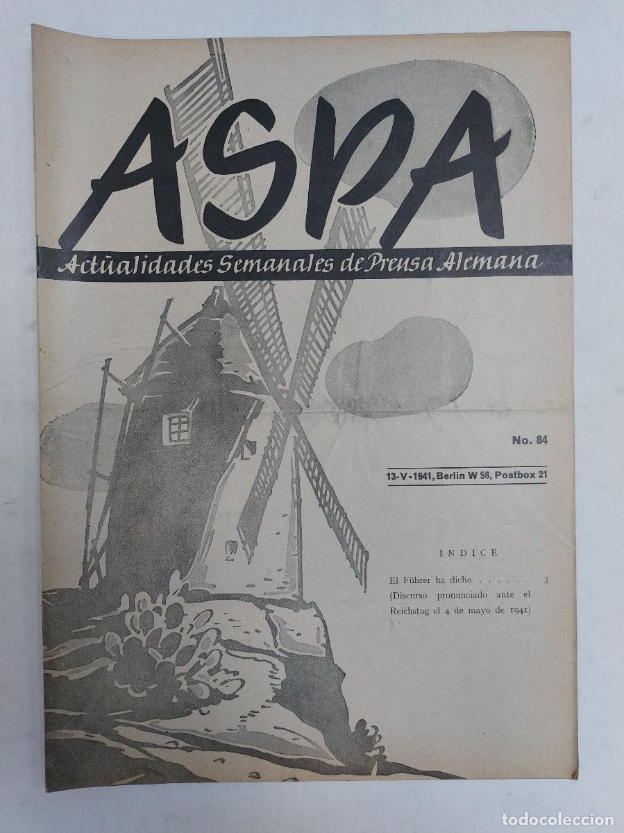 Libros de segunda mano: Revista ASPA. N&uacute;mero 84 de 1941 - Foto 1
