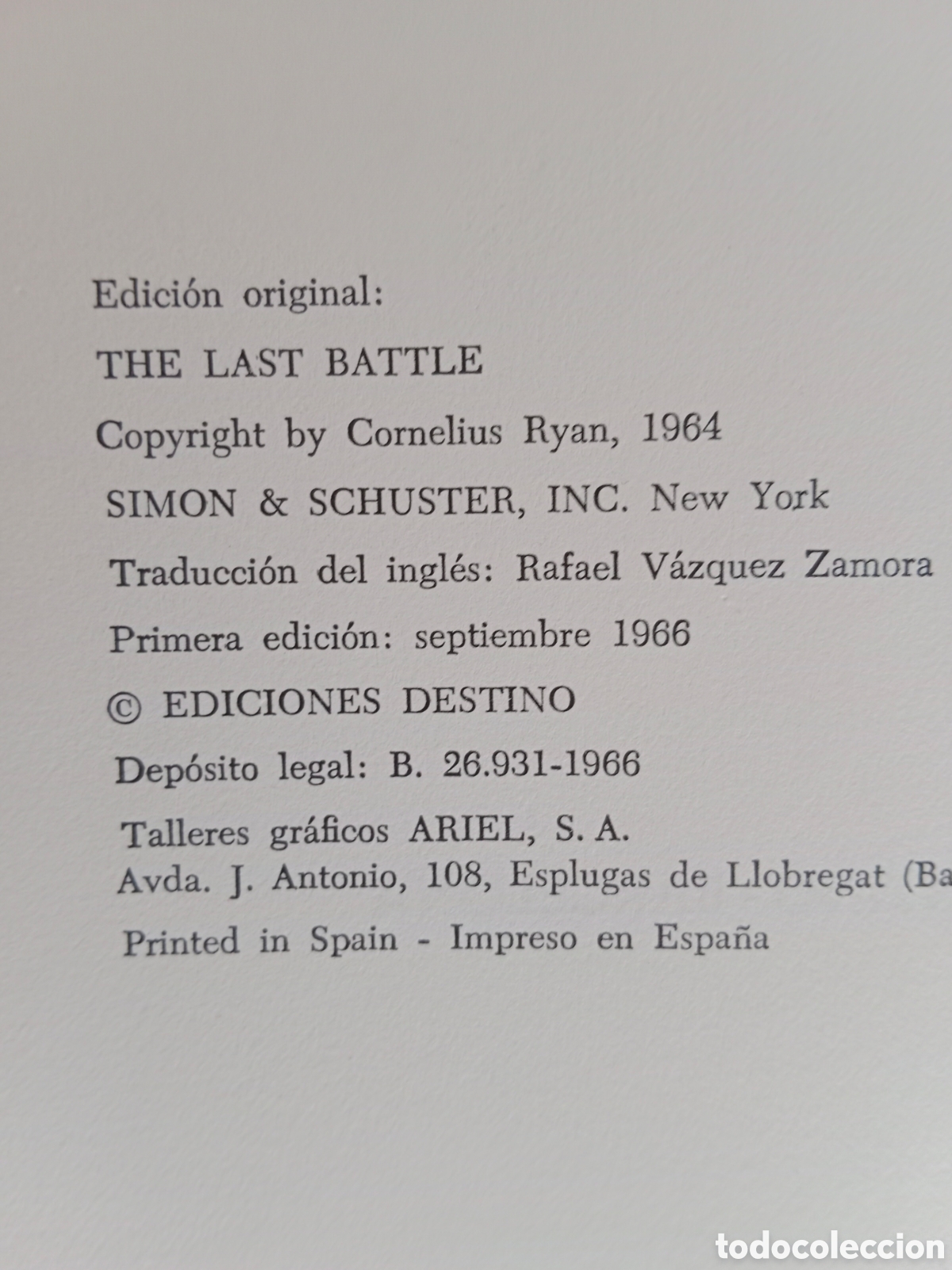 Libros de segunda mano: LA &Uacute;LTIMA BATALLA, CORNELIUS RYAN, PRIMERA EDICI&Oacute;N, 1966 - Foto 9