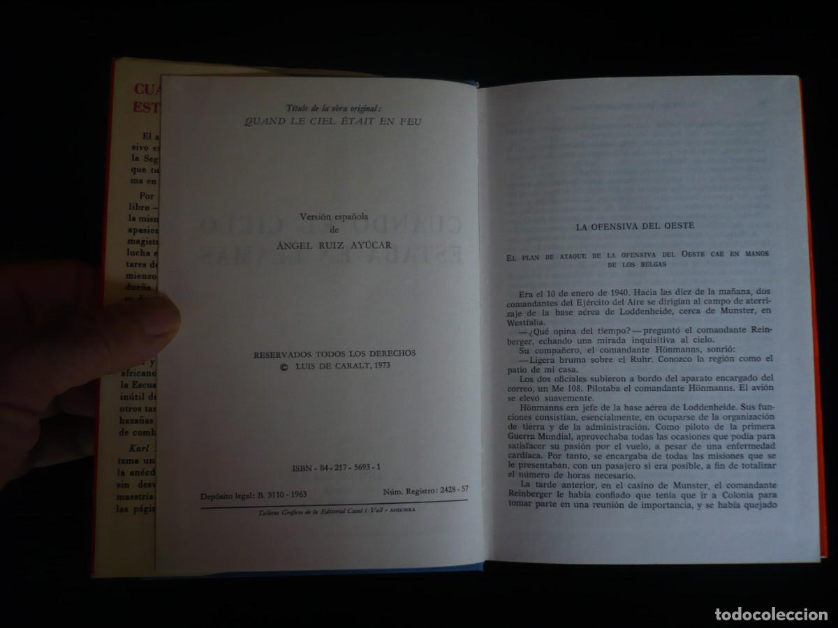 Libros de segunda mano: cuando el cielo estaba en llamas - karl bartz - primera edicion - Foto 2