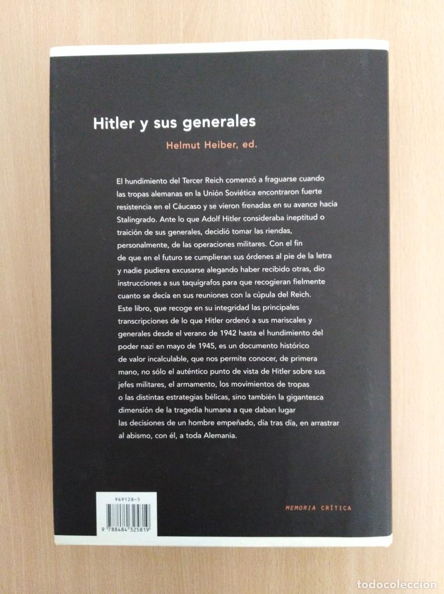 Libros de segunda mano: HITLER Y SUS GENERALES. Helmut Heiber, ed. - Foto 2
