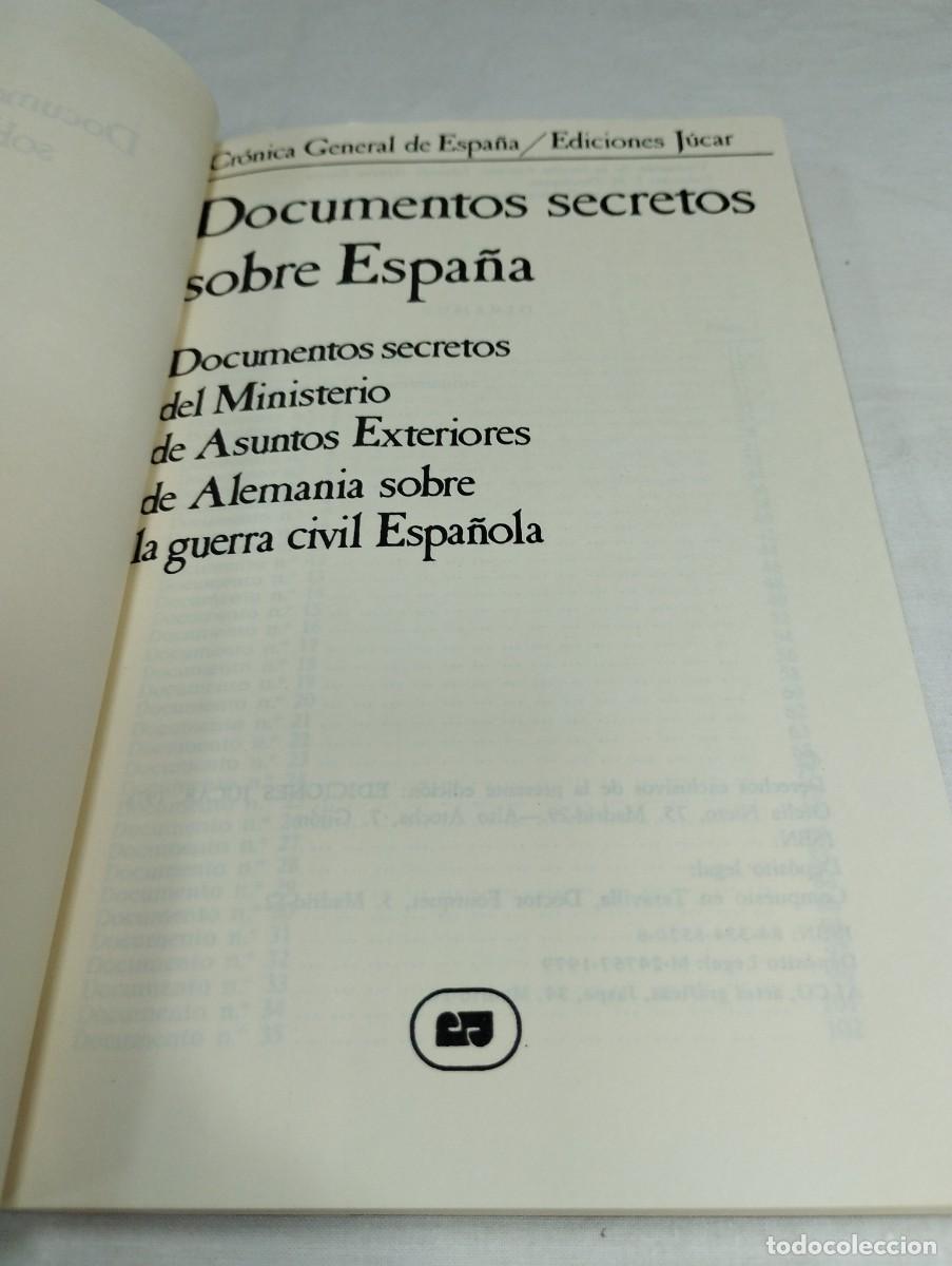 Libros de segunda mano: Documentos secretos sobre Espa&ntilde;a. Ediciones J&uacute;car, 1979 - Foto 2