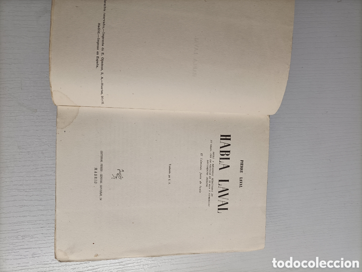 Libros de segunda mano: Habla Laval . Pierre Laval - Foto 7