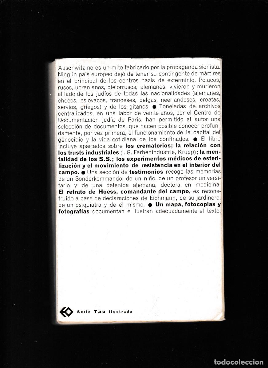 Libros de segunda mano: AUSCHWITZ - LEON POLIAKOV - DOCUMENTOS Y TESTIMONIOS - ED. DE OCCIDENTE 1965-1&ordf; EDICION - Foto 2