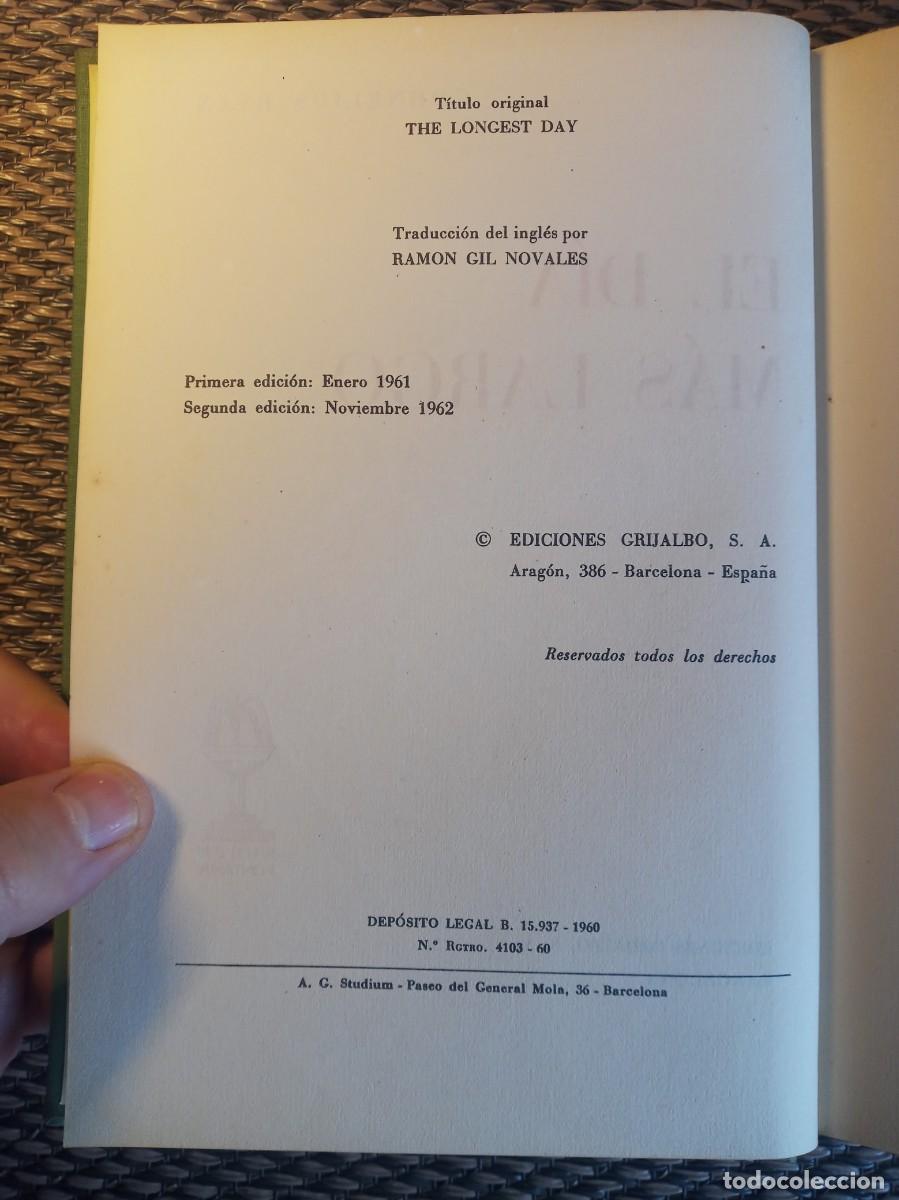 Libros de segunda mano: El dia m&aacute;s largo, Cornelius Ryan, 1962, 2&ordf; edici&oacute;n - Foto 3