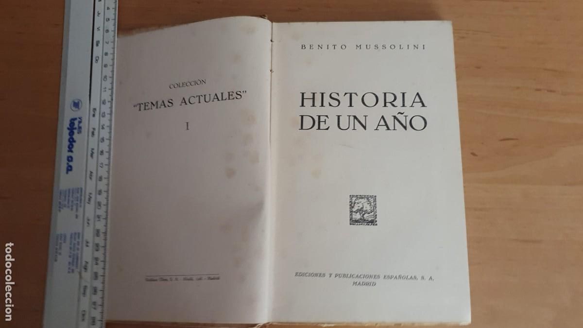 Libros de segunda mano: Historia de Un A&ntilde;o Benito Mussolini - Foto 3