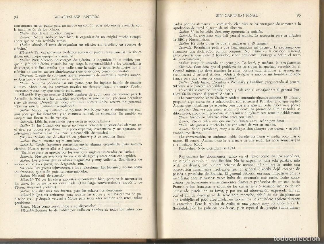 Libros de segunda mano: SIN CAP&Iacute;TULO FINAL - GENERAL WLADYSLAW ANDERS - PRIMERA EDICI&Oacute;N 1948 - Foto 5