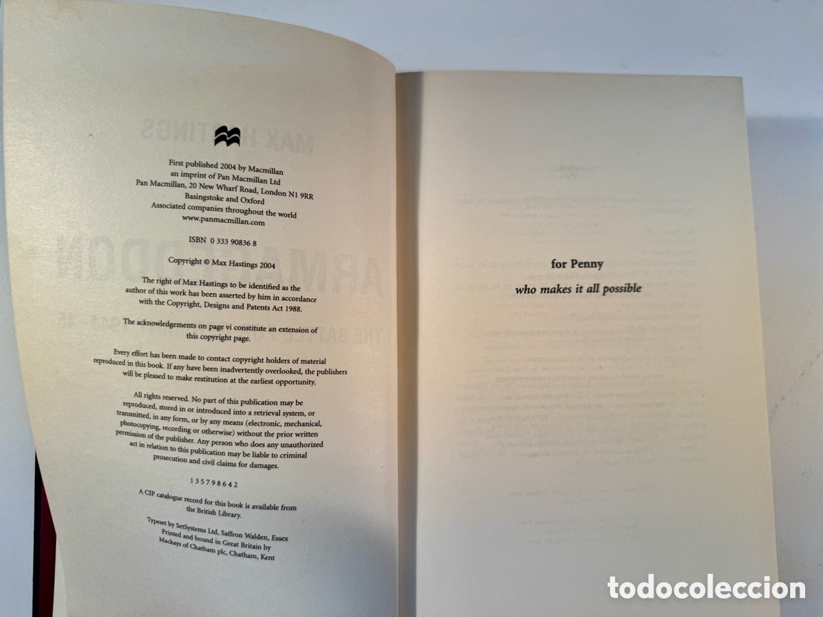 Libros de segunda mano: Armageddon, Max Hastings. Hardback, Macmillan. 2004 - Foto 5