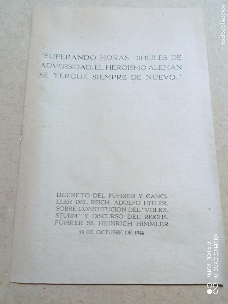 Libros de segunda mano: PUBLICACI&Oacute;N PANGERMANICA. 1944. 9 PP. - Foto 1
