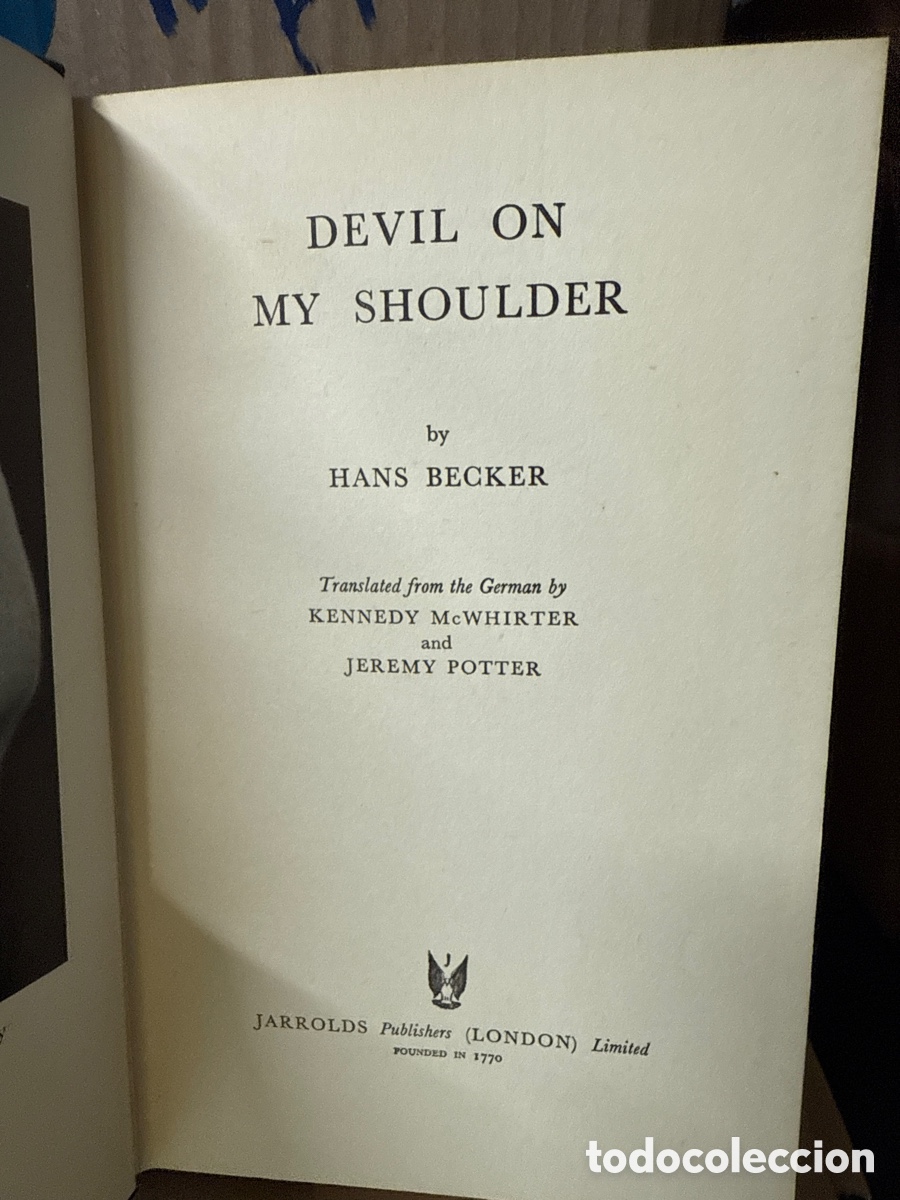 Libros de segunda mano: Devil on my Shoulder - Hans Becker - Foto 2