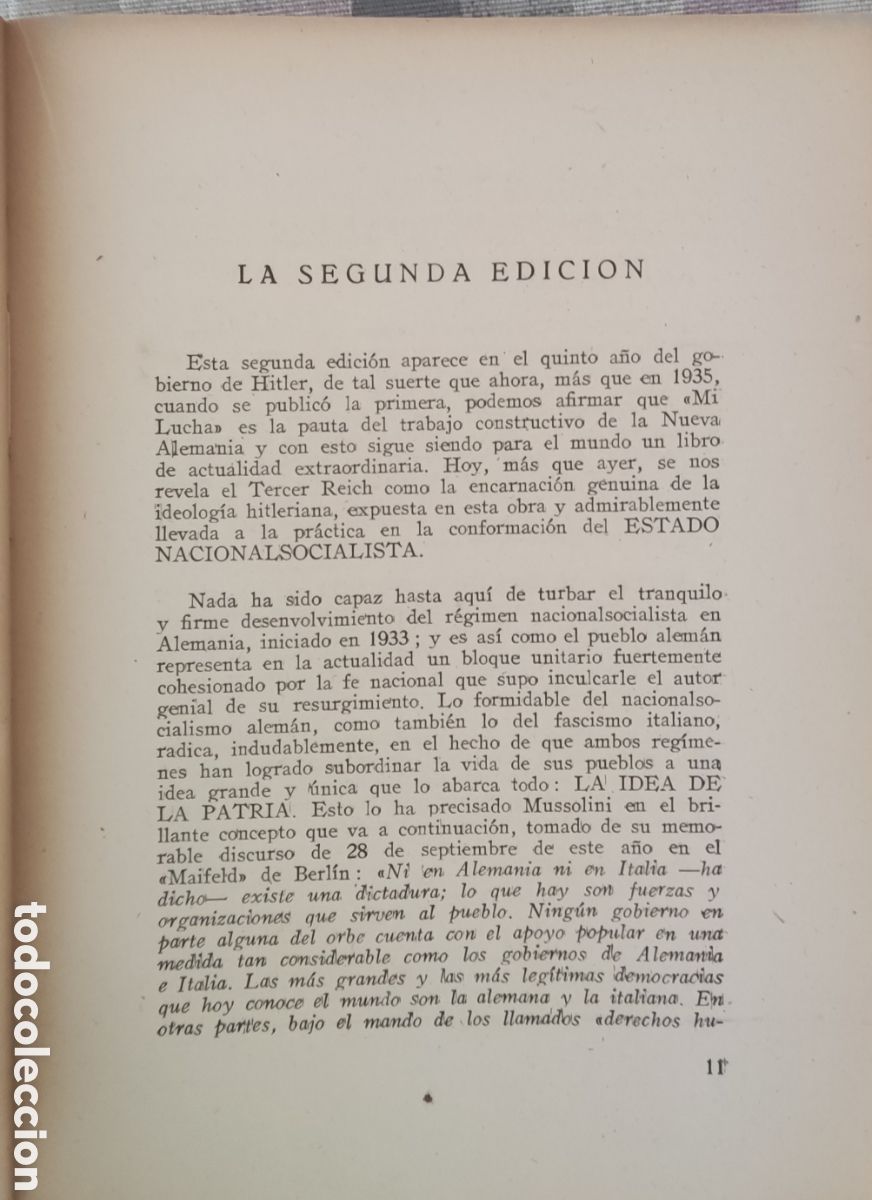 Libros de segunda mano: MI LUCHA. Adolf Hitler 2a edicion 1937 - Foto 8