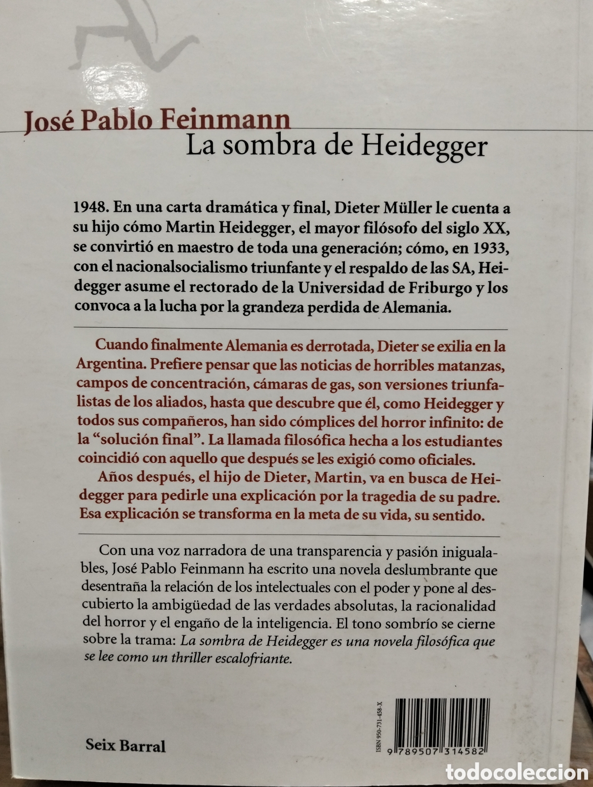 Libros de segunda mano: La sombra de heidegger,Jos&eacute; Pablo feinmann - Foto 3