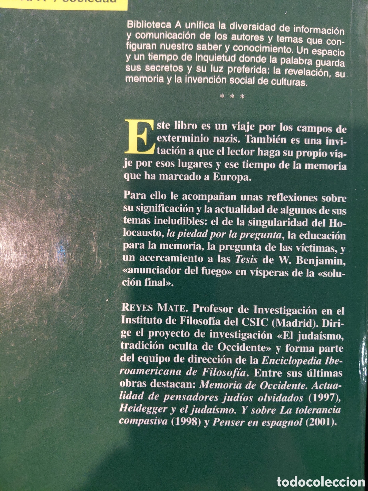 Libros de segunda mano: Reyes Mate. Por los campos de exterminio - Foto 2