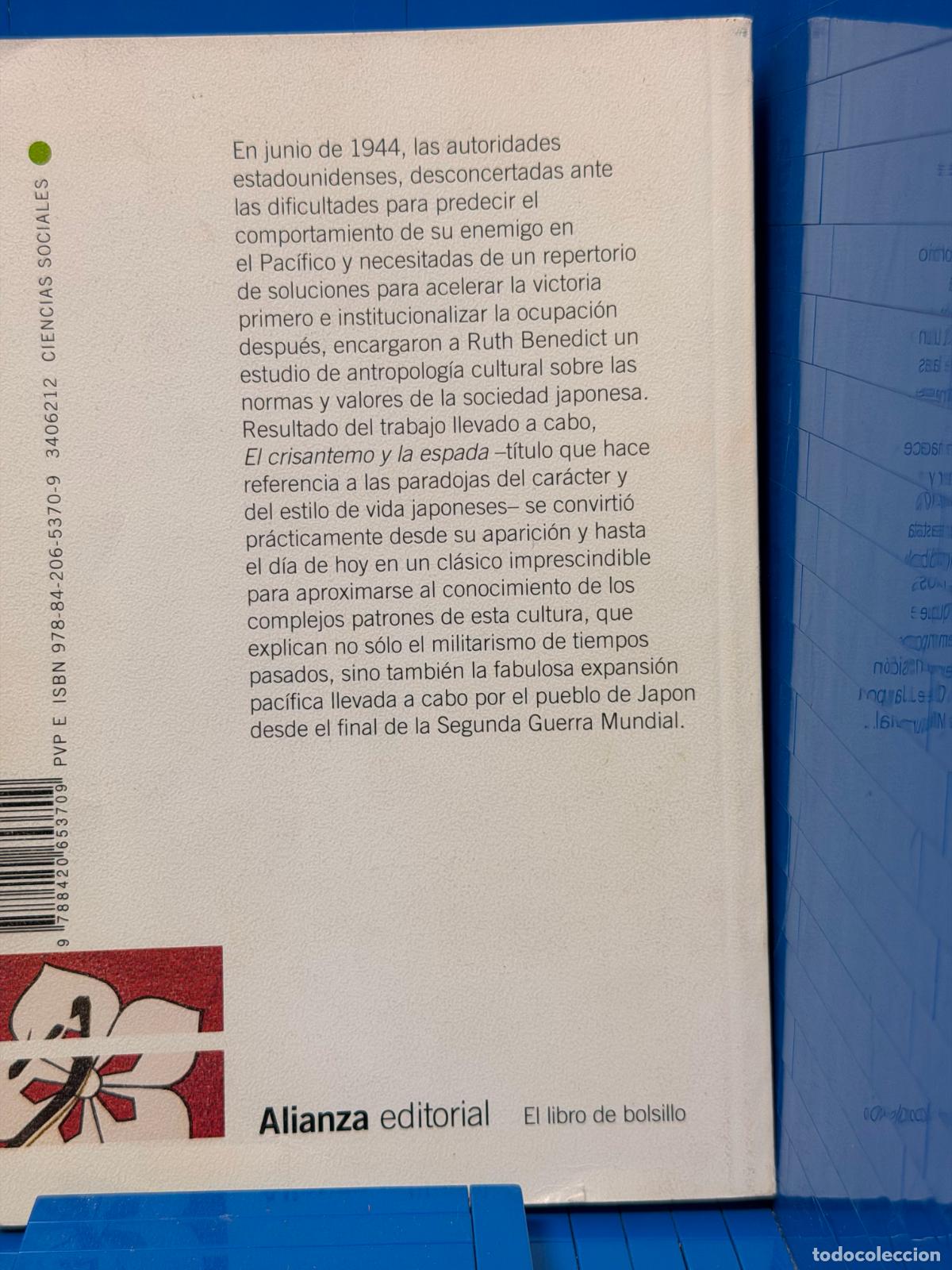 Libros de segunda mano: CRISANTEMO Y LA ESPADA &ndash; ED. ALIANZA EDITORIAL &ndash; RUTH BENEDICT &ndash; 2015 - Foto 2