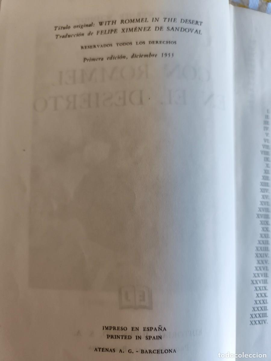 Libros de segunda mano: Con Rommel en el desierto ( h.w.schmidt) - Foto 5