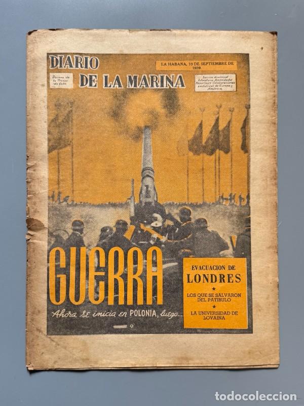 Libros de segunda mano: Diario de la Marina. Segunda Guerra Mundial - La Habana, 10 de septiembre de 1939