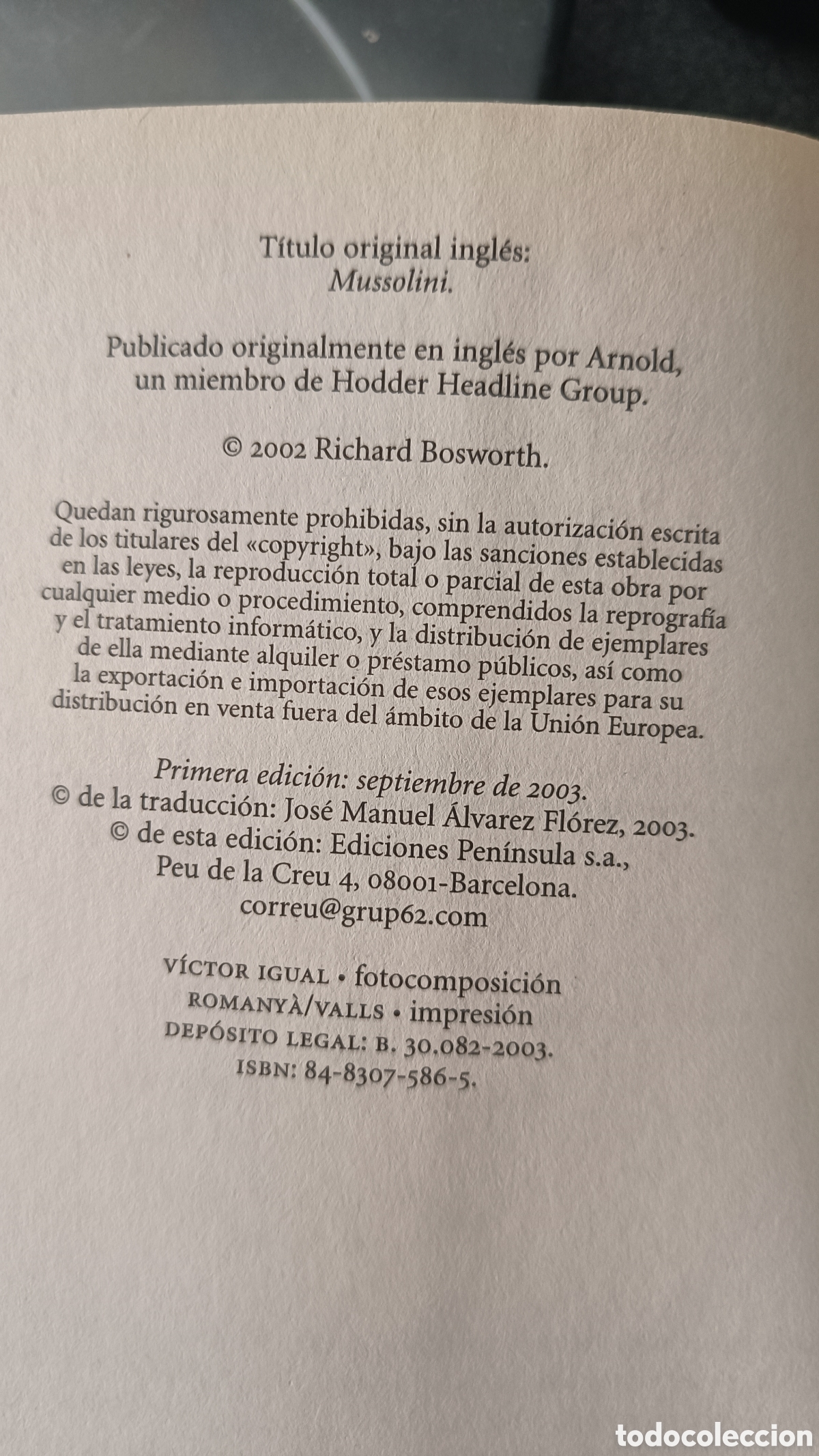 Libros de segunda mano: MUSSOLINI.de R.J.B.Bosworth - Foto 5
