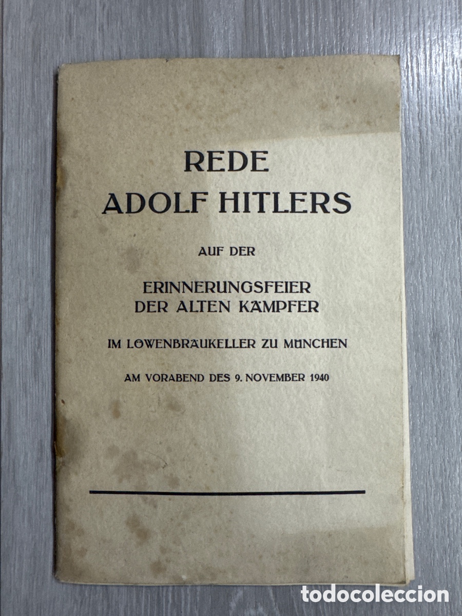 Libros de segunda mano: Rede Adolf Hitlers auf der Erinnerungsfeier der alten K&auml;mpfer&hellip;