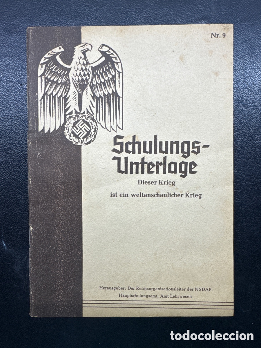 Libros de segunda mano: Schulungs-Unterlage Nr. 9: Dieser Krieg ist ein weltanschaulicher Krieg