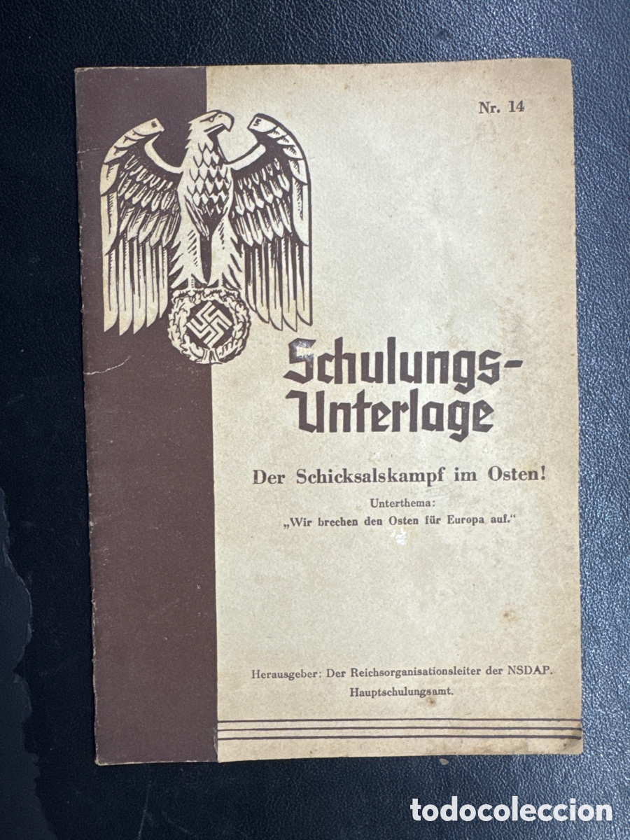 Libros de segunda mano: Schulungs-Unterlage. Der Schulungsbrief. Nr 14. Der Schicksalskampf im Osten
