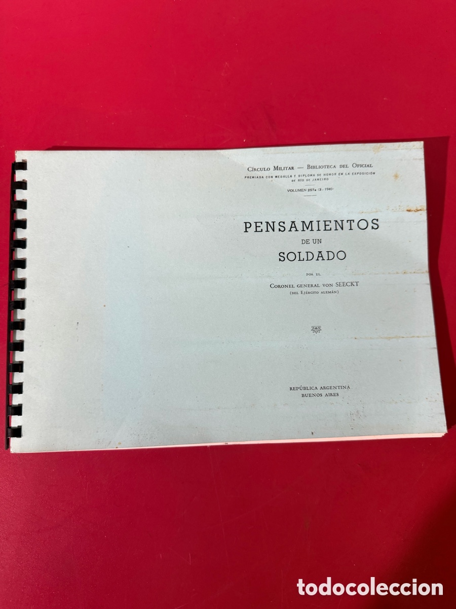 Libros de segunda mano: Pensamientos de un Soldado - Von Seeckt