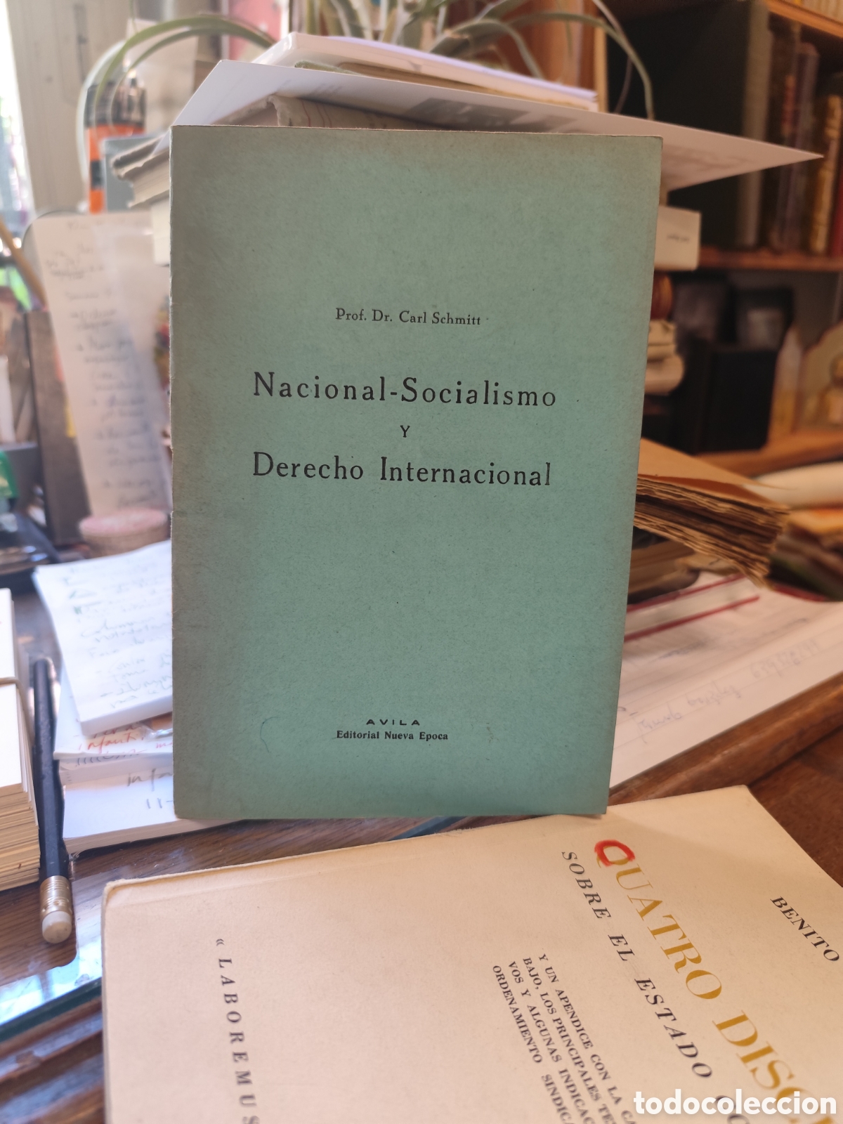 Libros de segunda mano: Nacional - Socialismo y Derecho Internacional. Prof. Dr . Carl Schmitt Editado en &Aacute;vila 1938