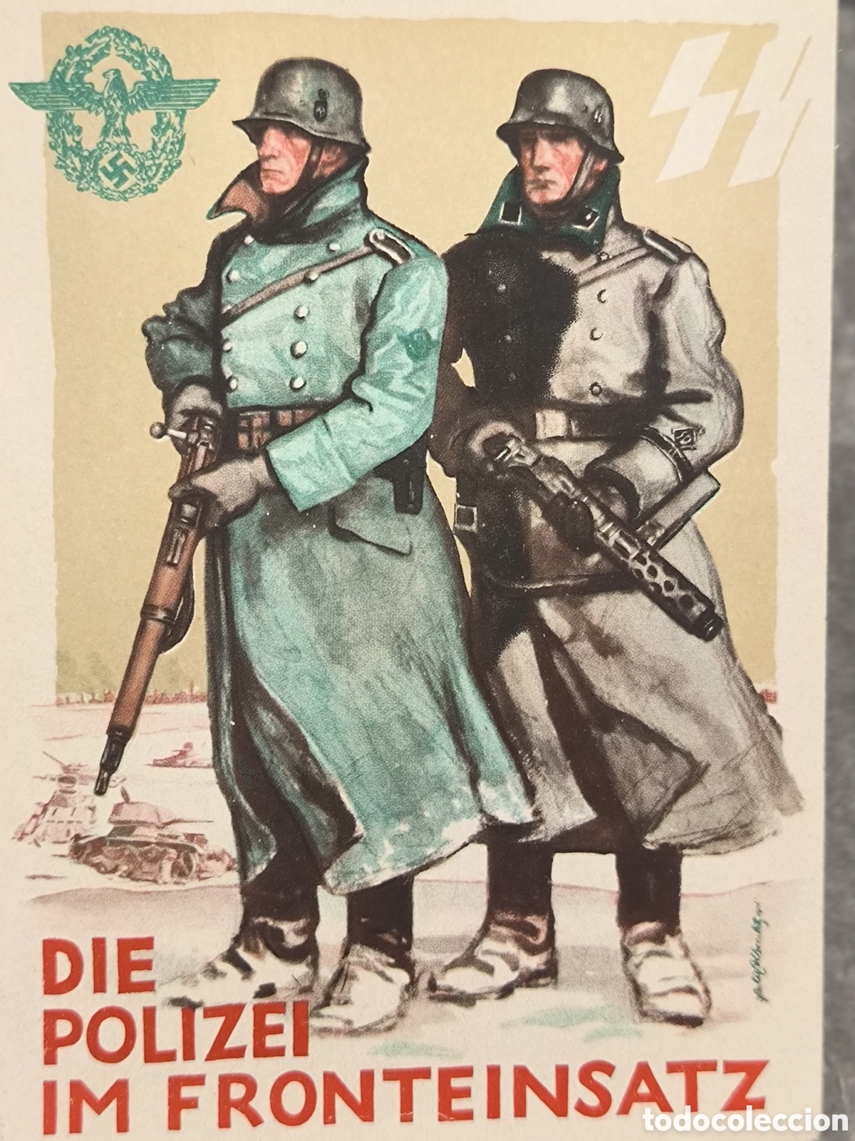 Libros de segunda mano: Postkarte Die Polizei im Fronteinsatz 1942 Waffenn SS Wehrmacht nsdap dritte reich