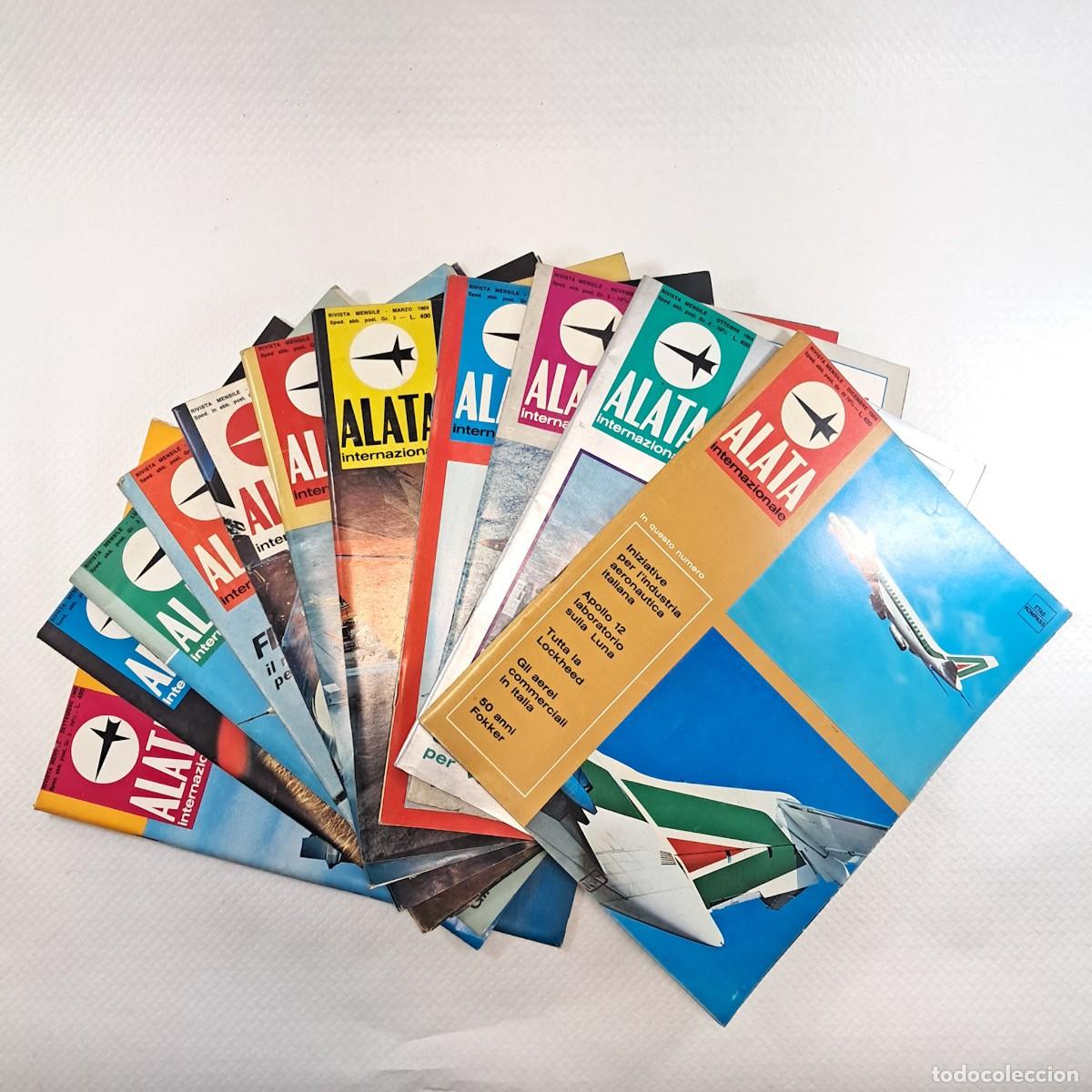 Libros de segunda mano: Lotto composto da&nbsp; 12 riviste mensili&nbsp; aeronautica - Alata Internazionale - Anno 1969