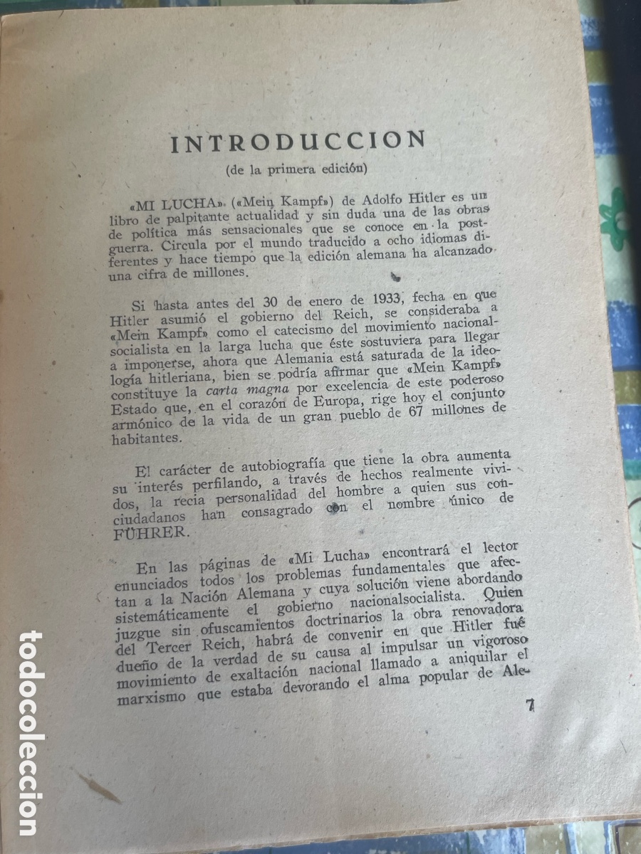 Libros de segunda mano: Mi Lucha - Adolf Hitler 1937 - Foto 7