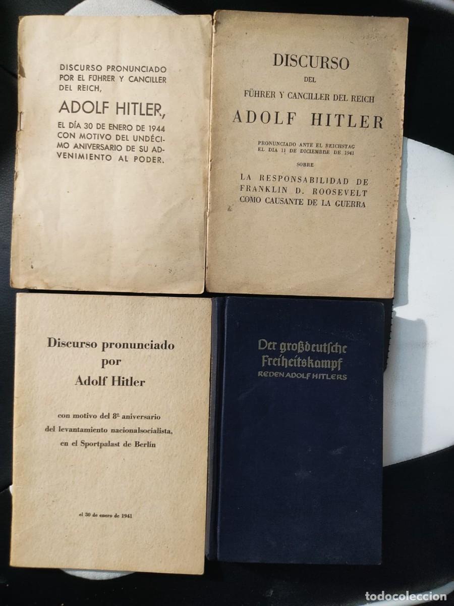 Second hand books: Lote Folletos y libro Discursos de Adolf Hitler