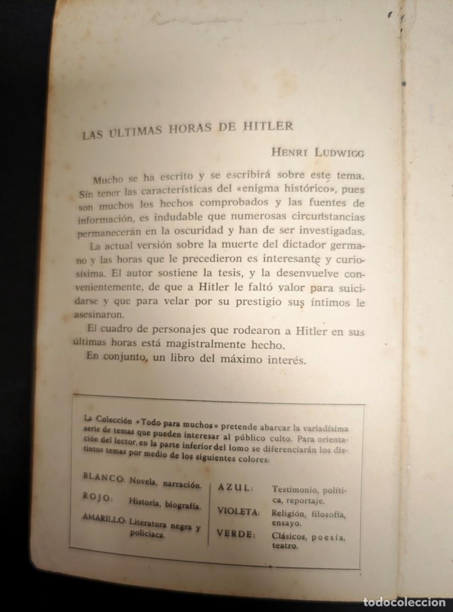 Libros de segunda mano: LAS ULTIMAS HORAS DE HITLER - Foto 2