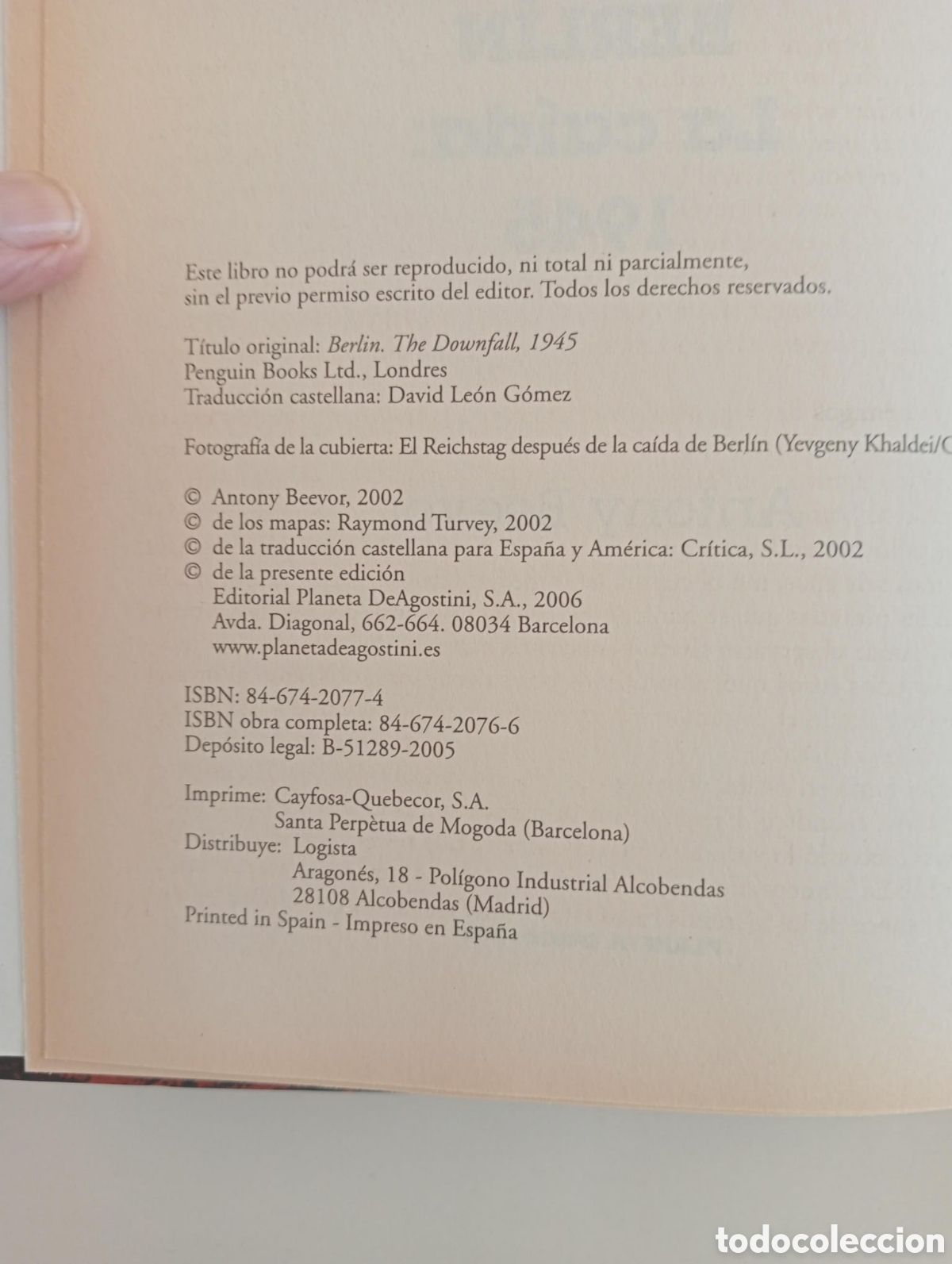 Libros de segunda mano: Berl&iacute;n la ca&iacute;da, 1945 / Antony Beevor - Foto 3