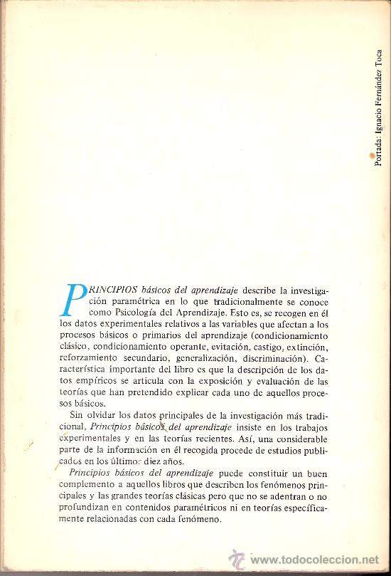 Libros de segunda mano: Principos Basicos del Aprendizaje. Roger M. Tarpy. Col. Universitaria. Ed. Debate 1977. - Foto 2