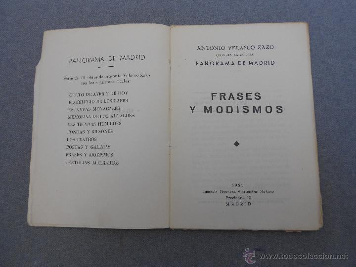 Libros de segunda mano: PANORAMA DE MADRID. FRASES Y MODISMO - Foto 2