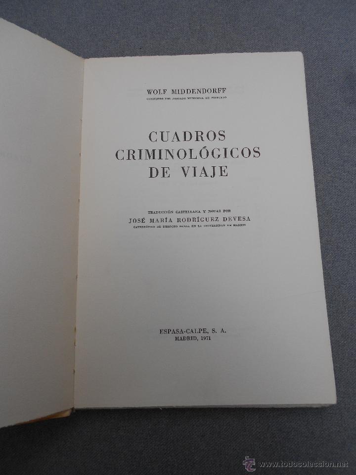 Libros de segunda mano: CUADROS CRIMINOLOGICOS DE VIAJE - Foto 2