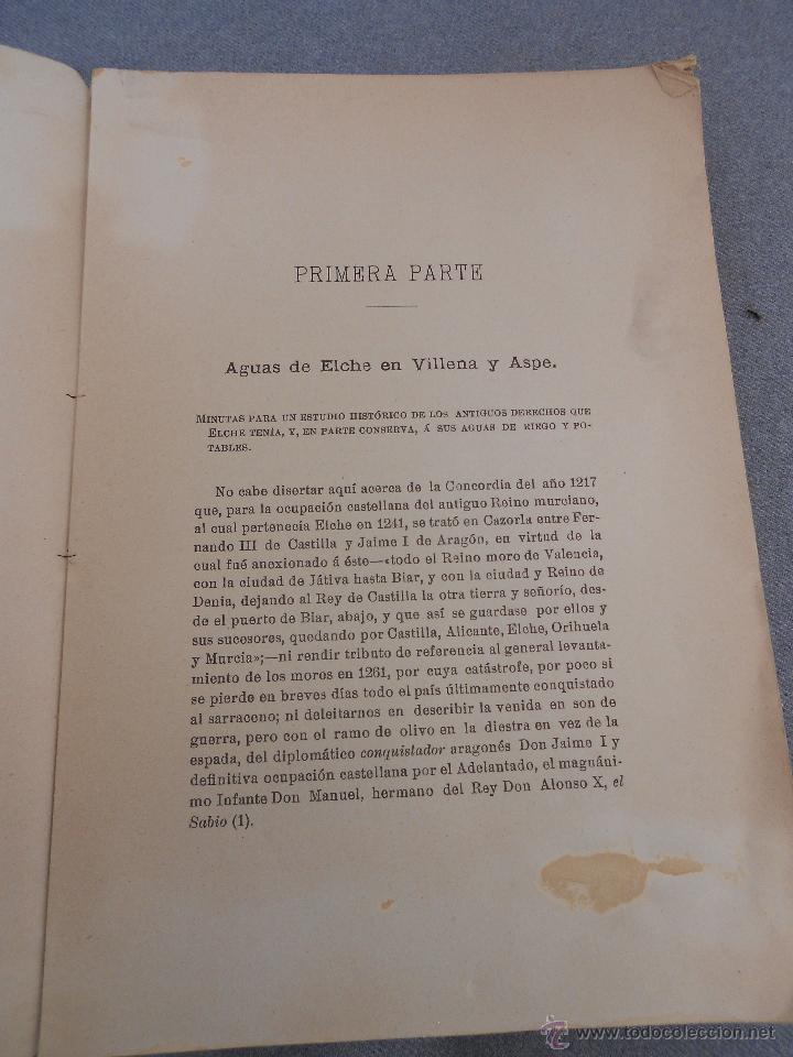 Libros de segunda mano: ESTUDIO ACERCA DE LA INSTITUCION DEL RIEGO DE ELCHE. - Foto 6