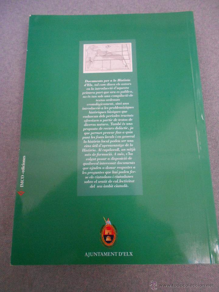 Libros de segunda mano: DOCUMENTS PER A LA HISTORIA D&acute;ELX. - Foto 2