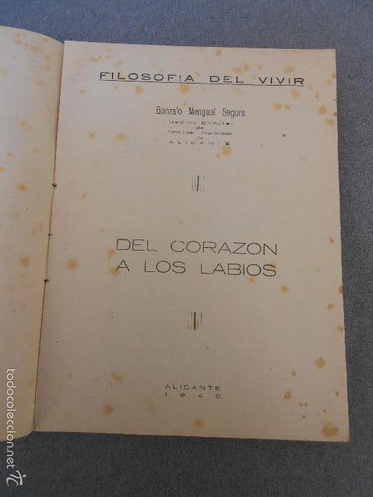 Libros de segunda mano: DEL CORAZON A LOS LABIOS - Foto 3
