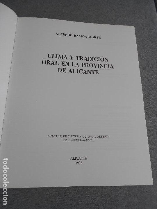 Libros de segunda mano: CLIMA Y TRADICION ORAL EN ALICANTE - Foto 2