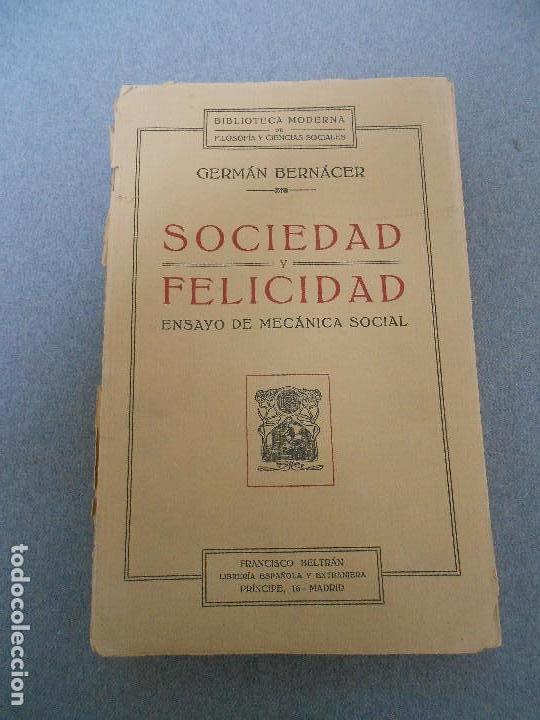 Libros de segunda mano: SOCIEDAD Y FELICIDAD - Foto 1